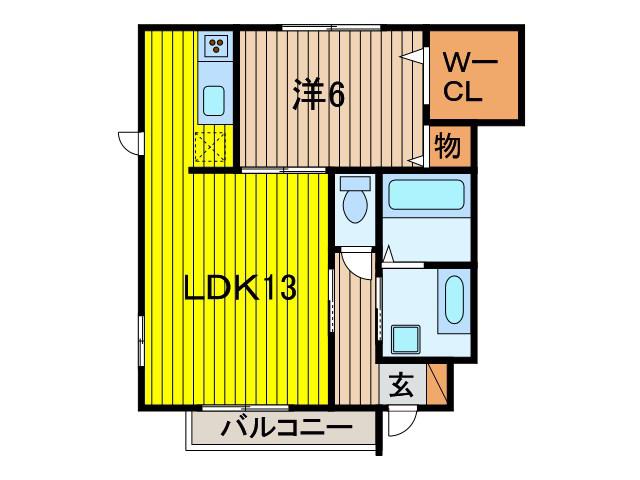 SAERIA(1LDK/1階)の間取り写真