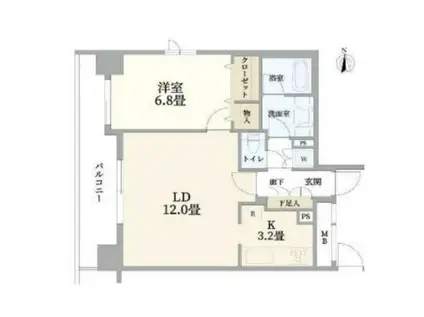 フリーデュオ芝公園アネックス(1LDK/4階)の間取り写真