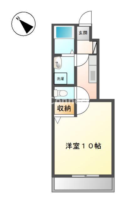 ベアローズ弐番館(1K/1階)の間取り写真