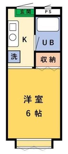 ヒルズ北葛西 A棟(1K/2階)の間取り写真