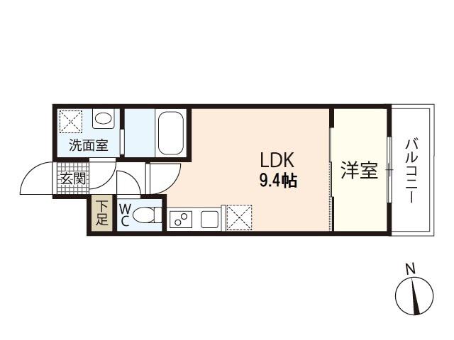 セブンプロート三滝本町(1LDK/2階)の間取り写真