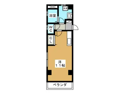 アドヴァンスK(ワンルーム/2階)の間取り写真