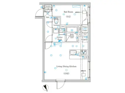 MIND経堂(1LDK/3階)の間取り写真