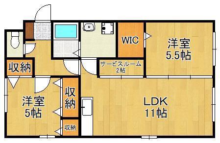 ストリエデルオルソ(2SLDK/2階)の間取り写真