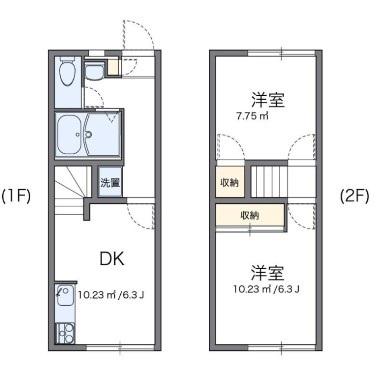 レオパレスシマダ(2DK/1階)の間取り写真