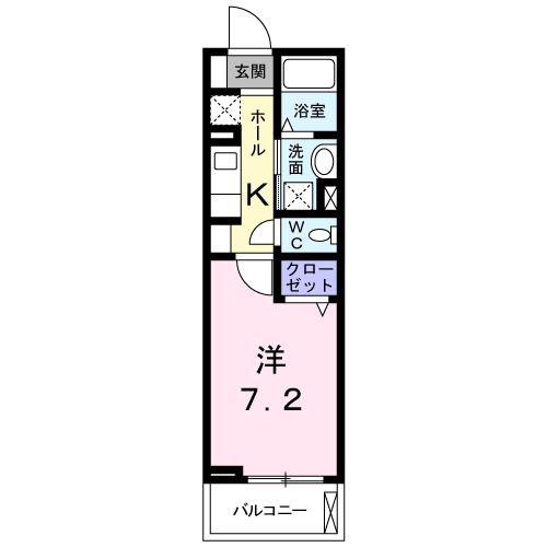 リヴィエール早稲田鶴巻(1K/4階)の間取り写真