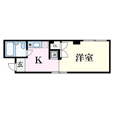 セキホウハイツ(ワンルーム/4階)の間取り写真