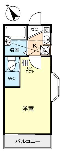 ギャレット21(1K/1階)の間取り写真