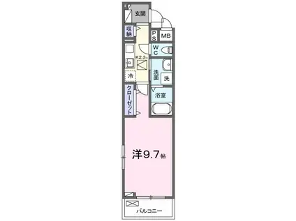 鳴神アパート(1K/1階)の間取り写真