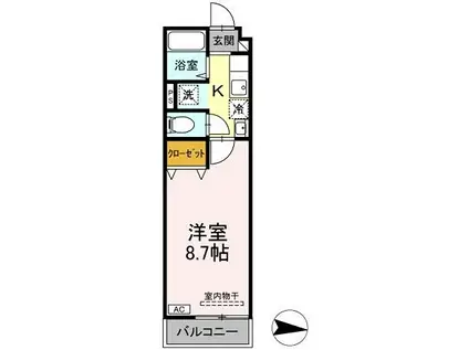 アインス水元(1K/2階)の間取り写真