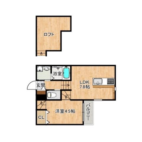アルヴィータ基山I(1LDK/1階)の間取り写真