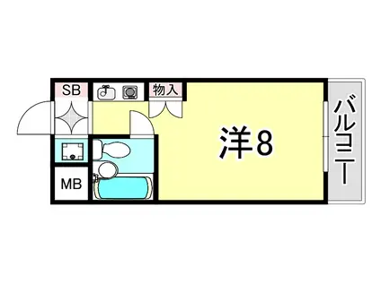 ウィンベルソロ立花(ワンルーム/2階)の間取り写真