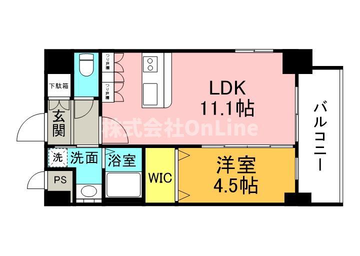 セントルイス京橋(1LDK/8階)の間取り写真