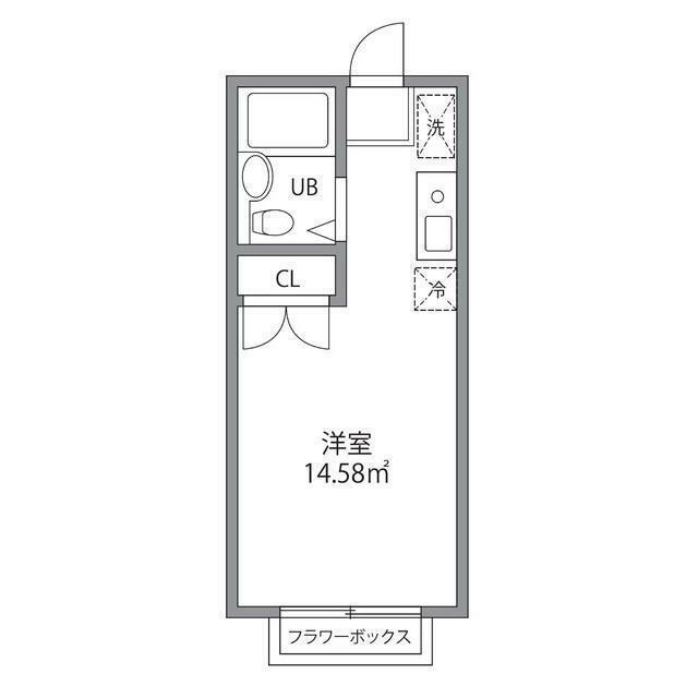 中野イーストハイム(ワンルーム/2階)の間取り写真