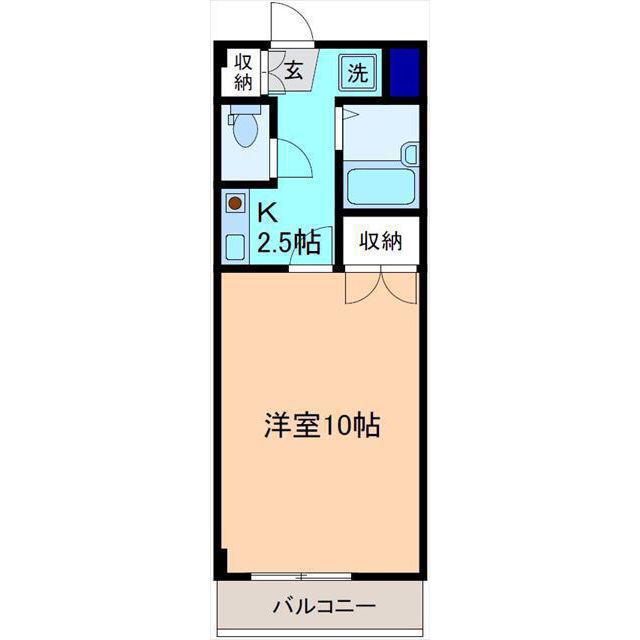 エトアール30 A棟(1K/1階)の間取り写真