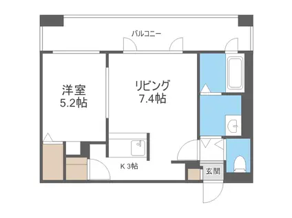 ノース・スター円山(1LDK/4階)の間取り写真