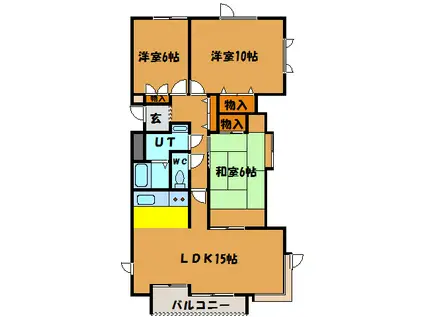 サントピア海岸町(3LDK/5階)の間取り写真