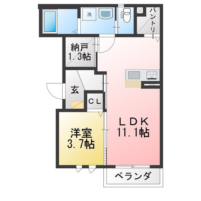 ソライア(1SLDK/1階)の間取り写真