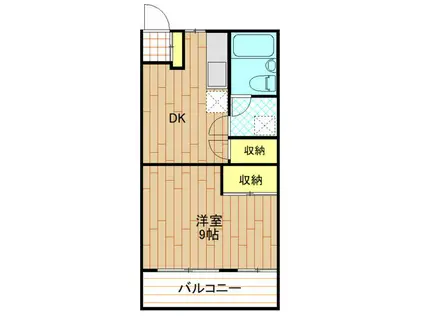 ジュネス旭(1DK/1階)の間取り写真