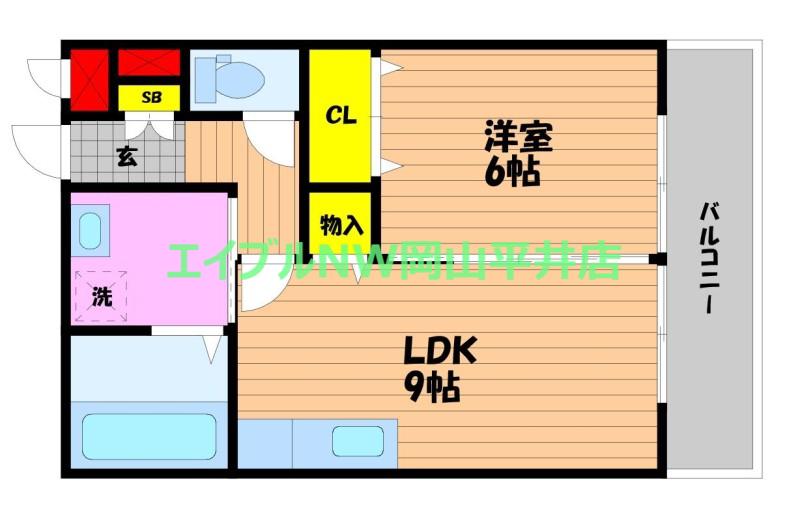 ステラII(1LDK/1階)の間取り写真