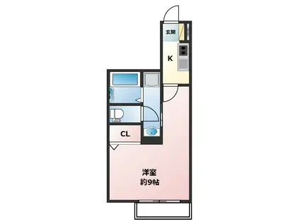 LAQLAS横浜星川(1K/3階)の間取り写真