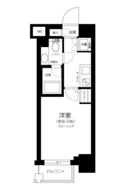 ブライズ東雪谷アジールコート(1K/2階)の間取り写真