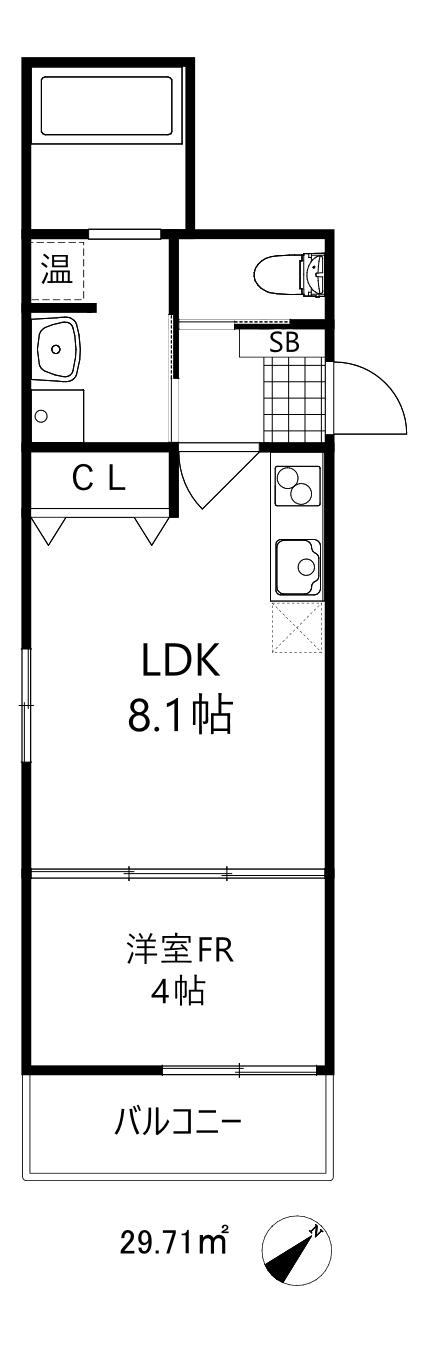 エフ アセシア カニーナ(1LDK/3階)の間取り写真