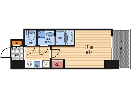 エスリードザ・グラン天六(1K/15階)の間取り写真