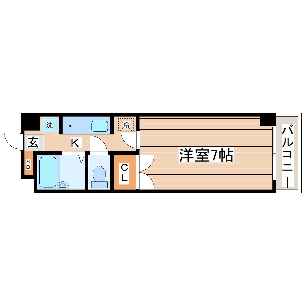 フォレストヒル小松島(1K/2階)の間取り写真