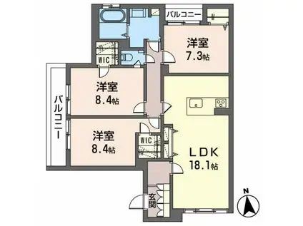 ザ・ガーデンコートハウス(3LDK/3階)の間取り写真