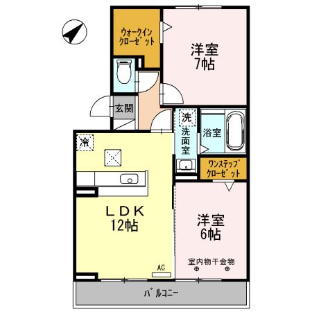 ベル・コアッサ(2LDK/1階)の間取り写真