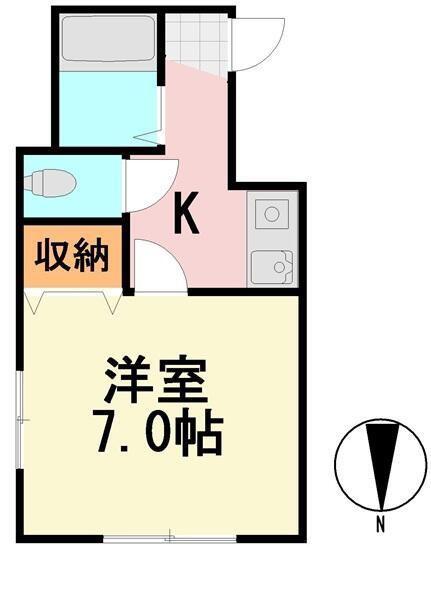 カーサ白河(1K/3階)の間取り写真