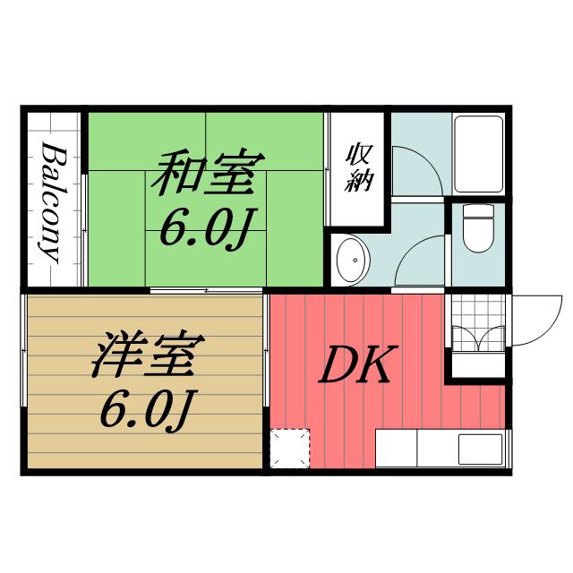 アートメゾン真舟I(2DK/1階)の間取り写真