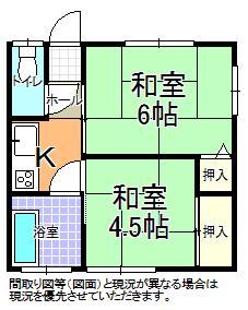 ミキコーポ 1(2K/2階)の間取り写真