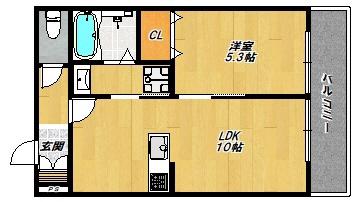 HEBEL MAISON A(1LDK/2階)の間取り写真