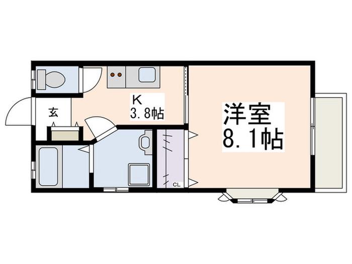 ルシエル(1K/2階)の間取り写真