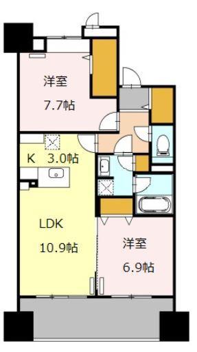 ロイヤルパークスシーサー南千住(2LDK/6階)の間取り写真