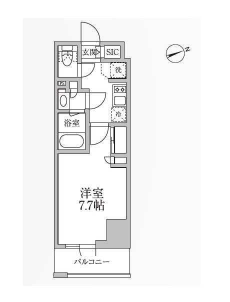 レジディア新御徒町II(1K/7階)の間取り写真