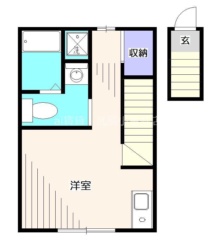 ソフィア一橋学園(ワンルーム/2階)の間取り写真