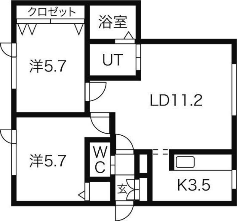 イーストビュー81(2LDK/2階)の間取り写真