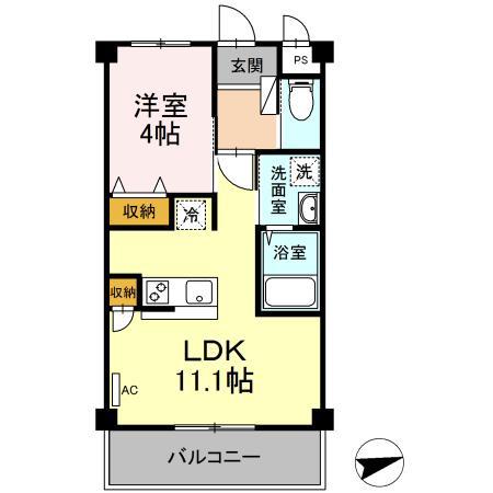 CUESTA M(1LDK/3階)の間取り写真
