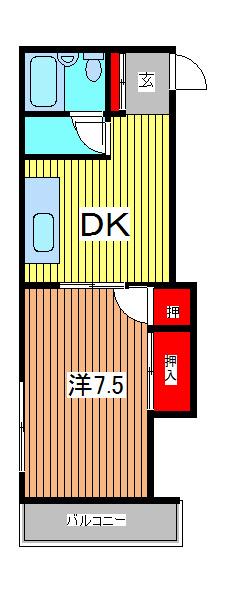 AS戸田(1K/3階)の間取り写真