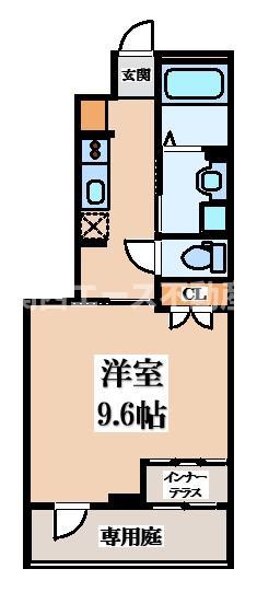 BーHEIM(1K/1階)の間取り写真