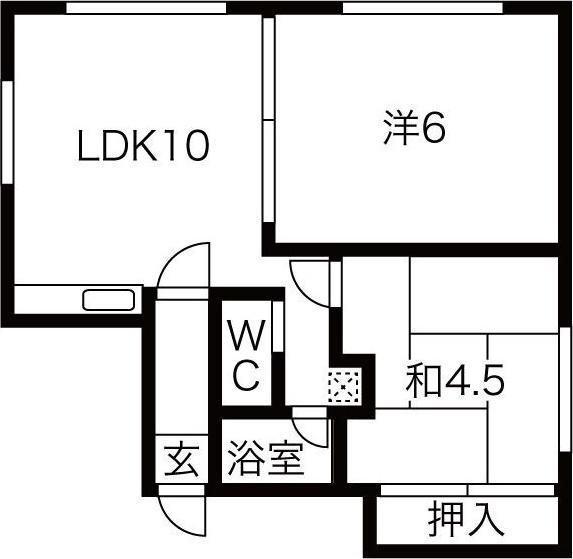 ホワイトレジデンス(2LDK/2階)の間取り写真