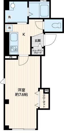 ハイネセン巣鴨(1K/2階)の間取り写真
