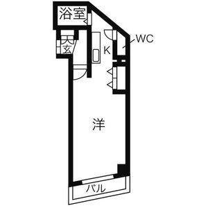 アベニール姫ヶ池(1K/4階)の間取り写真