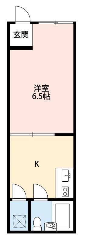 ヴィレッジ北沢(1K/1階)の間取り写真