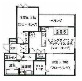 へーベルメゾン宮前2丁目(2LDK/2階)の間取り写真