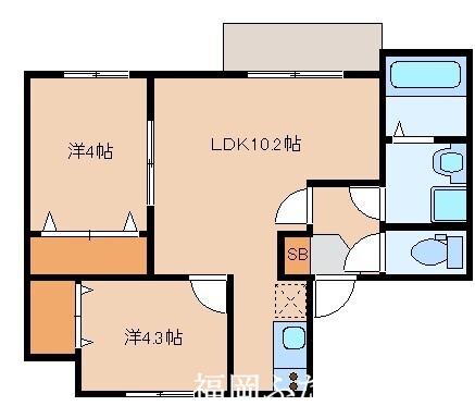 MAISON DE W(2LDK/1階)の間取り写真