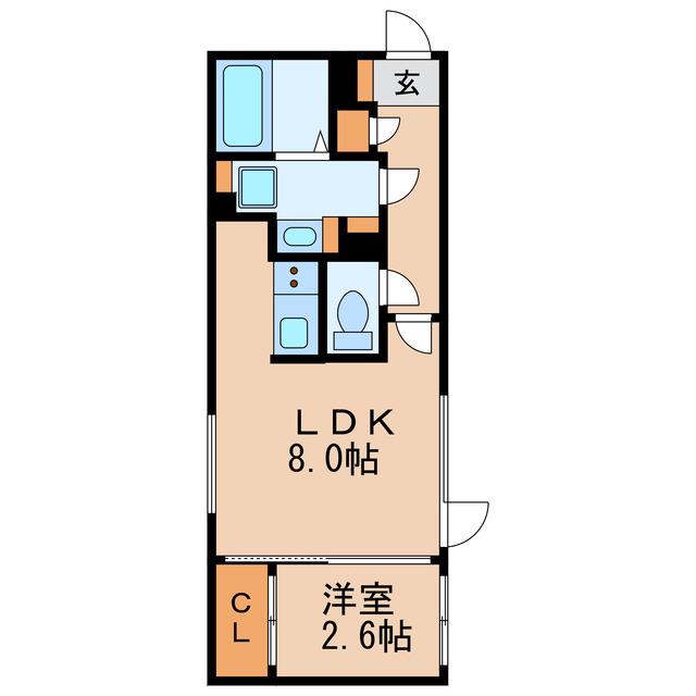 QUADOR 名古屋城駅(1LDK/3階)の間取り写真